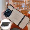 For iPhone 14 Pro Case Lens Frame Kickstand TPU+PC Wood Grain Phone Cover