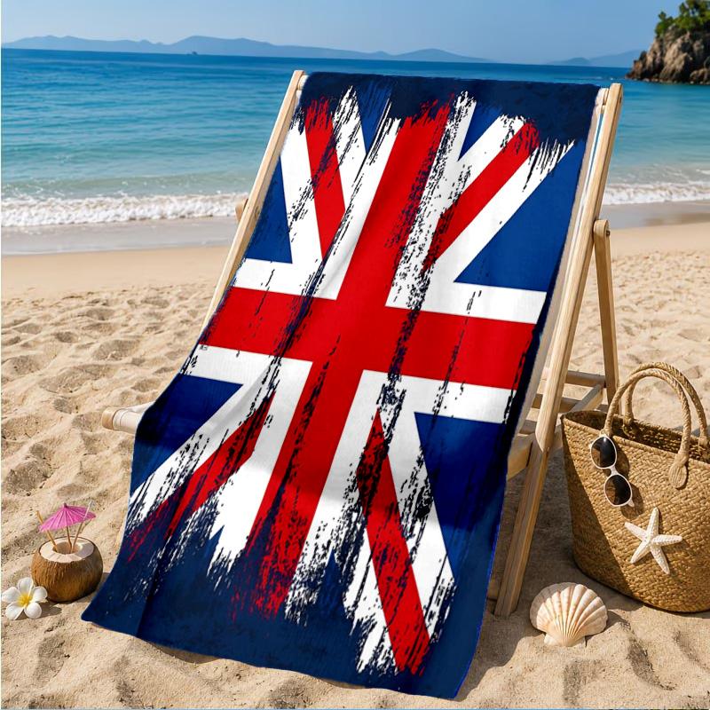 British Flag Artwork Beach Towel, Quick-drying, Easy To Care For, Suitable for Both Fitness and Beach Vacations,Sports Essential