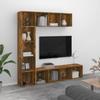 3152713 vidaXL 3-piece Bookcase-TV Unit Set Smoked Oak 180x30x180 Cm