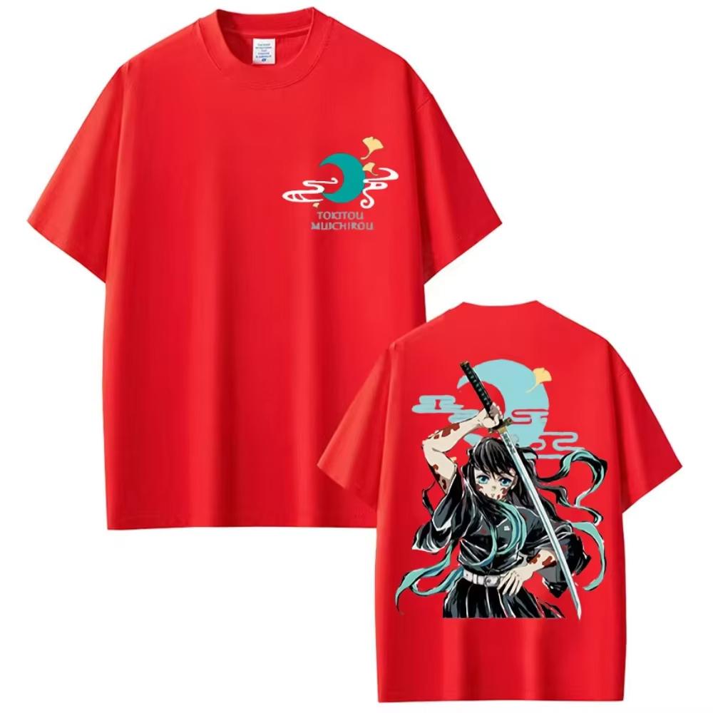 Anime Muichiro Tokito T-shirt z nadrukiem graficznym Męski Damski Estetyczna Odzież Modowa T-shirt Casual Wygodny Bawełniany Oversize
