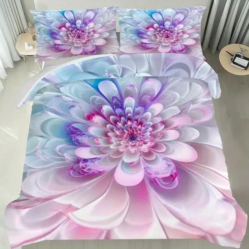Comforter Pink Blue Cloud Pattern Queen King Size Starry Sky Bedding Set Girls Room Decoration Dream Garden 3 Pcs