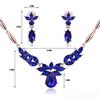 Women's Rhinestone Flower Pendant Alloy Necklace Earrings Wedding Jewelry Set