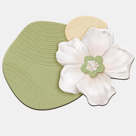 Floral Absorbent Non-Slip Diatom Mud Bathroom Mat 40x60cm (Diatom Mud)