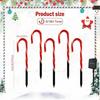 Charming rural charm, solar-powered ground socket candy cane light string, Christmas decoration, DIY craft decoration