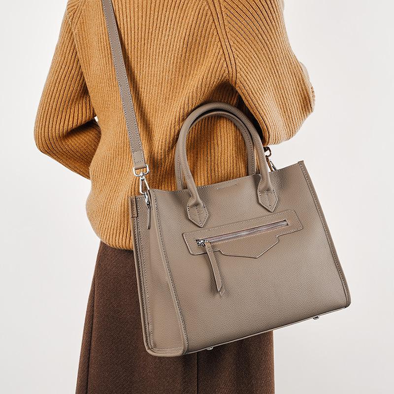 Large Bag Tote Bag Large Capacity Jurgent Leather Handbag Niche Design High End Sense Commuter Computer Official Document Women's Bag