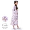 Kuromi Front Ribbon Kuromi [SAZAC] Dress, Nightgown, Flannel, Women's, Button, Loungewear, (Purple/M-L/SAN1751)