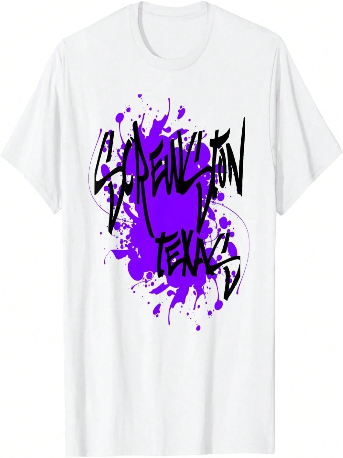 Screwston Texas Houston Design With Purple Paint Splatter T-Shirt S разноцветный