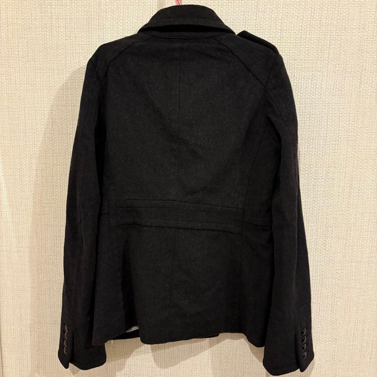 moussy double breasted pea coat black