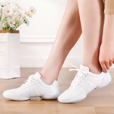 White Athletic Aerobics Competitive Cheerleading Training Sport Shoes for Women and Men
