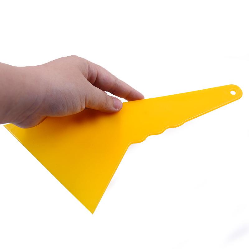 Yellow Triangular Car Film Squeegee, Medium 24x12.5cm, Hard Plastic