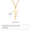 Custom Name Necklace Stainless Steel Personalized Full-gloss Flat Cross English Pendant Necklaces For Women Jewelry Gift