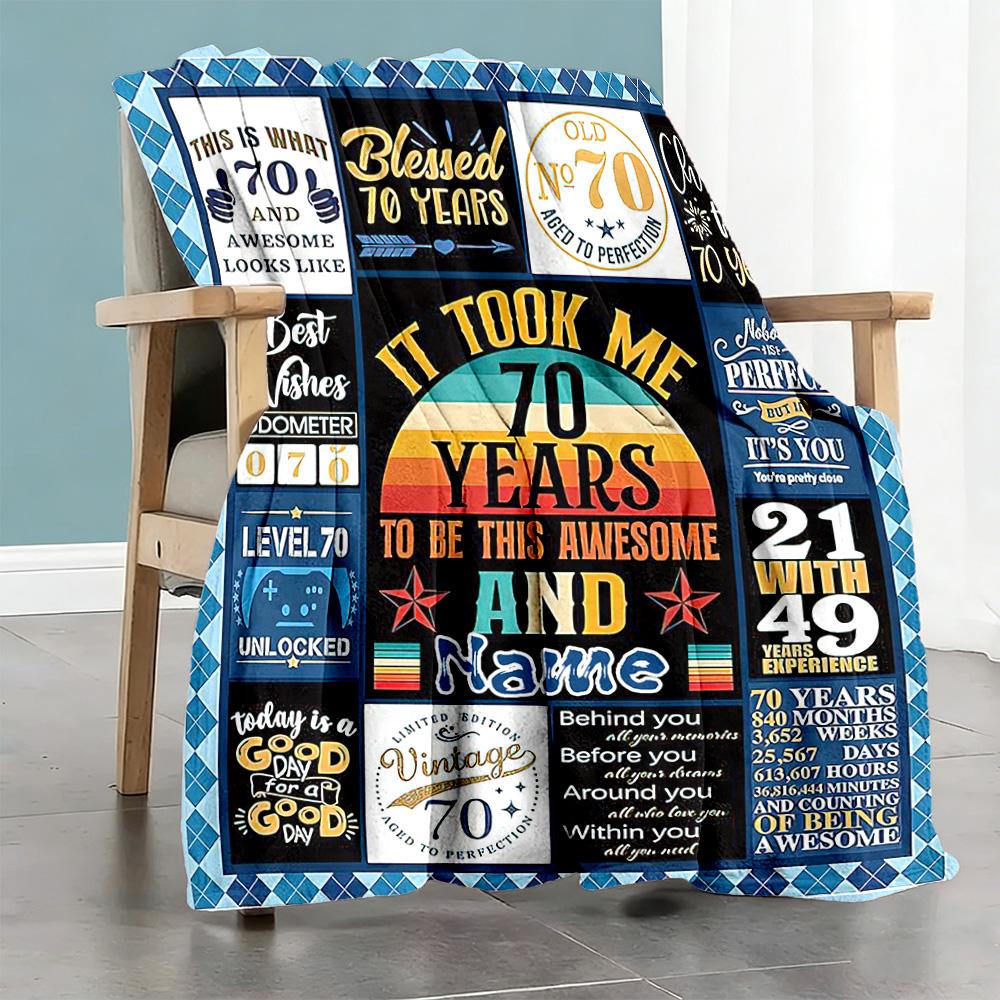 Birthday Customize Text Blanket Gift Personalized Blanket Soft Warm Cozy Perfect for Couch Living Room Office Chair Office for All Occasions