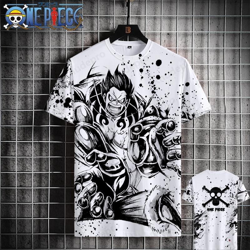 One Piece Men's T-shirt Casual Short Sleeve T-shirt Anime Character Printed Fashion Street Wear