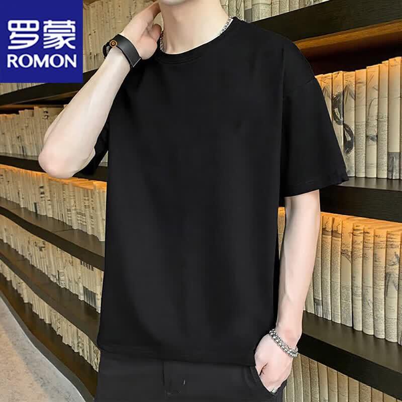 ROMON Men s Pure Cotton Short Sleeve T-Shirt M