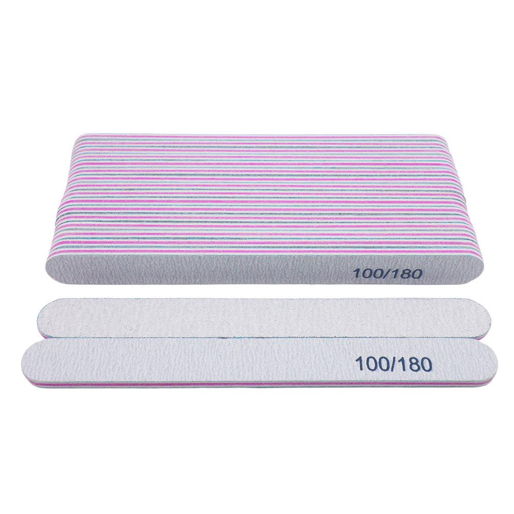 Zebra Pattern Double-Sided Washable Nail File - Matte Gray Shaping Tool