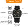 Men's Military Watch with Rubber Strap, Waterproof, Luminous Analog Display, Calendar, Quartz Movement, and Sports Watch - Fashionable Accessory for