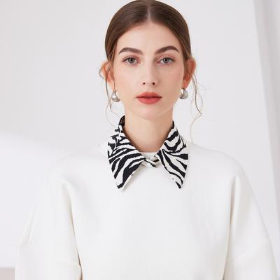 Zebra Pattern Pointed Neck Small Stand-Up Collar Fake Collar Women'S Versatile Multi-Functional Decorative Fake Shirt Collar