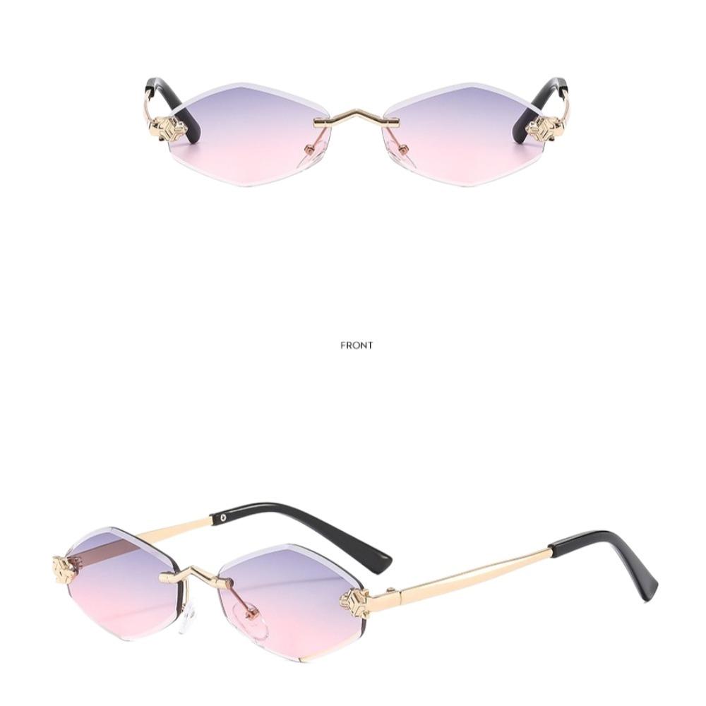 Frameless Polygonal Cycling Sunglasses UV400 Outdoor Sport Sunglasses Streetwear