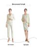 AD Women's Light-Colored Collarless Professional Suit Set - High-End Fashionable Formal Wear for Commuters