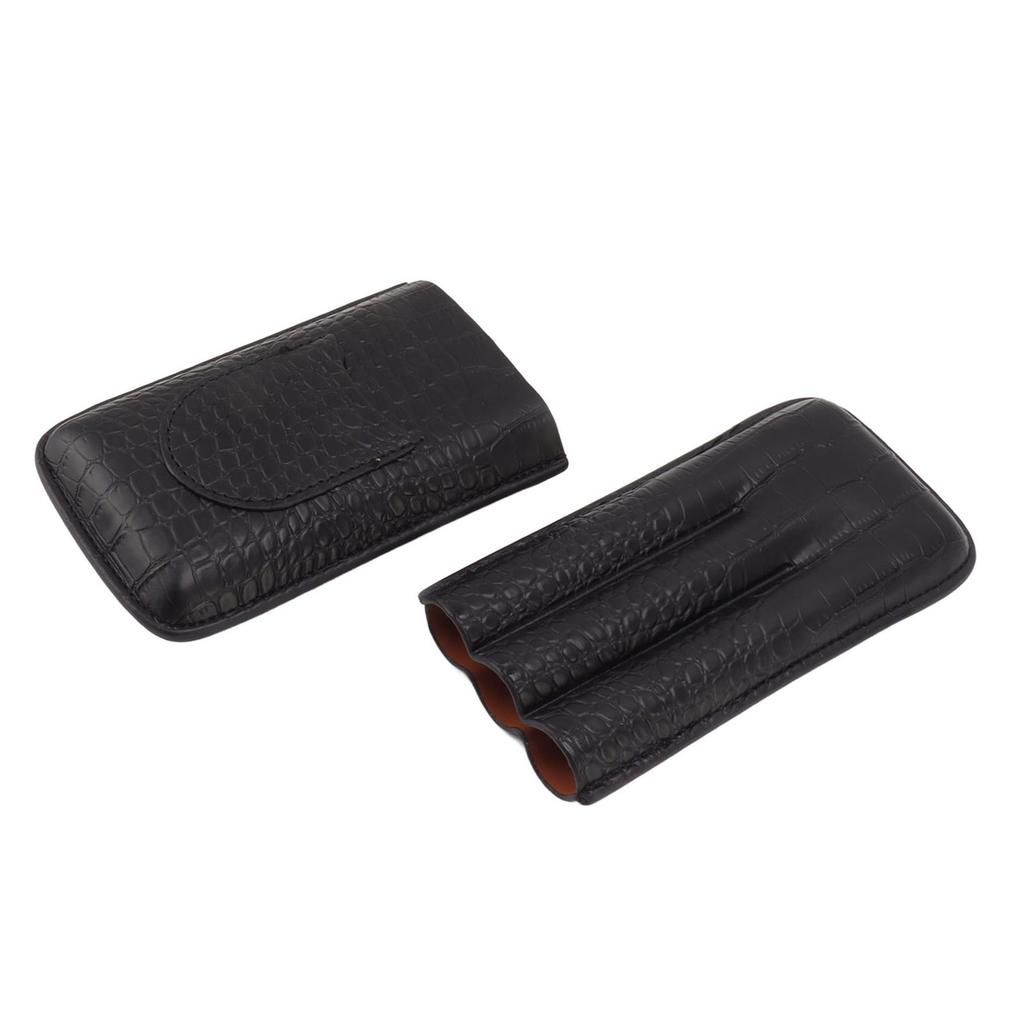 Portable Cigar Case 3 Holder Leather Humidor Box Cigar Moisturizing Protection Storage Bag