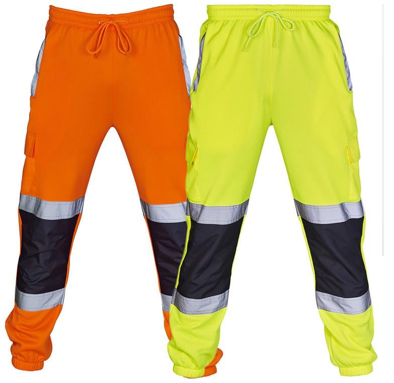 Reflective Stripes Strips Pants Men Work Trousers Hi Vis Pants High Visibility Work Wear Pants Road Construction Safety Trousers