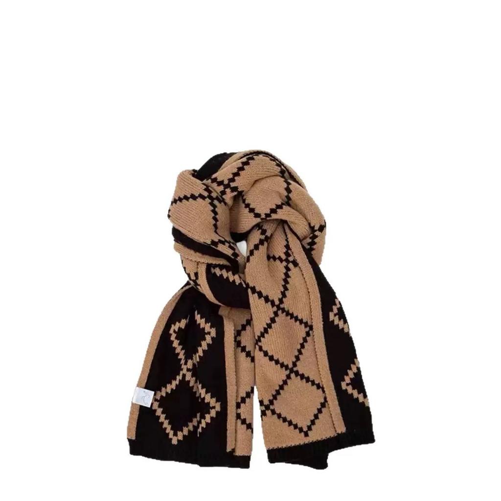 Winter new cute knitted scarf winter warm atmosphere student couple versatile double-sided can be worn