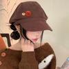 Y2k Double Button Berets Hat Japanese Painter Hat Retro Octagonal Hat  Sweet