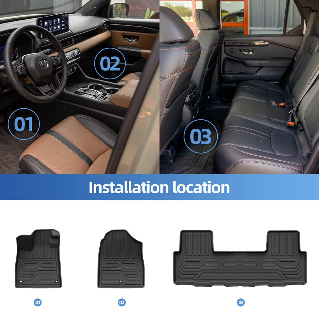 for Honda Passport 2026 Car Floor Mats Protective Pad Interior Accessories Waterproof Cargo Liner Rear Seat Trunk Backrest Mat