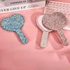 Drill Hand-held Mirror ABS Fashion Dresser, Hand-held Makeup Mirror Beauty, Clay Handle