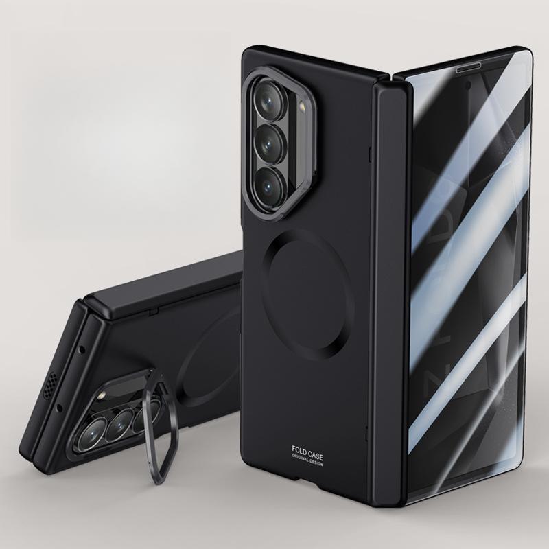 Suitable for Samsung Zflod6 Mobile Phone Case Film Integrated Skin Feeling Zfold6 Folding Magnetic Bracket Anti-fall Central Shaft Case
