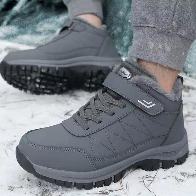 Men's Winter Warm Lined Cotton Shoes – Thickened Sports Casual Sneakers, Soft Anti-Slip Waterproof Snow Boots for Cold Weather