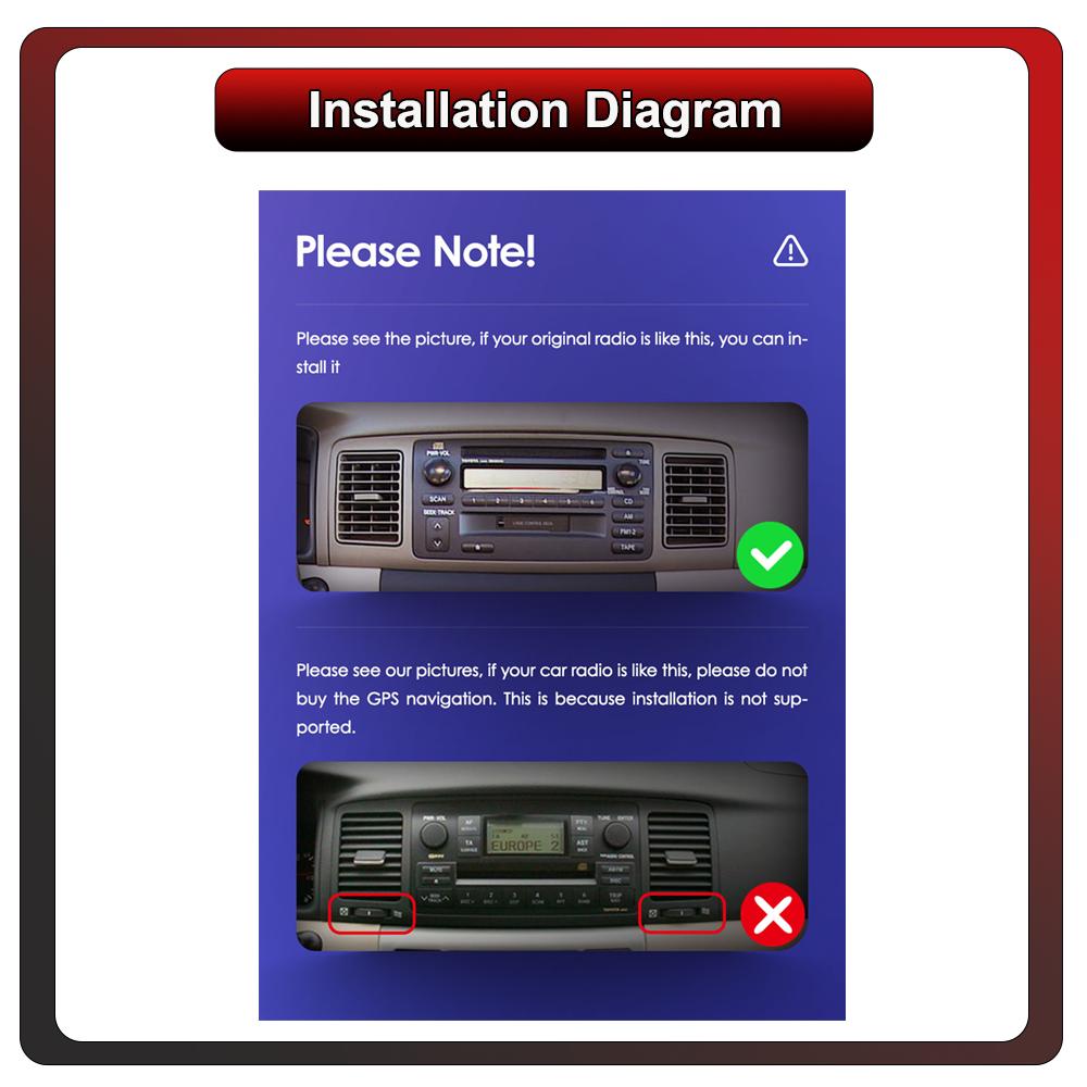 2Din Android Car-Play Car Radio,Toyota Corolla Fielder E120 2000-2004,Multimedia Player Head Unit Stereo GPS Navigation BT WIFI,1+16GB