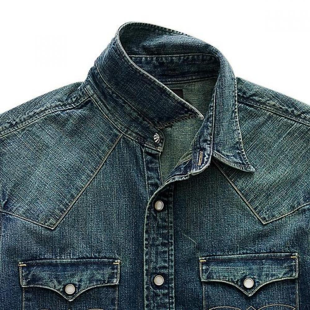 Camicia Western Western in Denim Slim Fit Rrl Mnrrwov16820009400