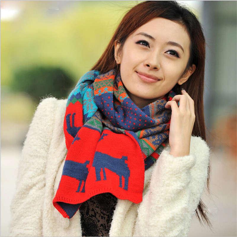 Buy Fashion Autumn Winter Wool Knitted Scarf Men Women Warm Scarf at ...
