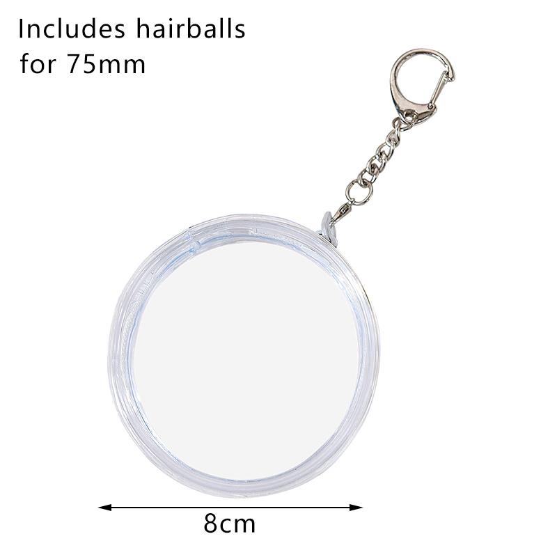 

Круглая прозрачная сумка для значков, двусторонняя сумка для хранения значков с меховым помпоном, водонепроницаемый дисплейный чехол для значков, подвесная сумка 75mm