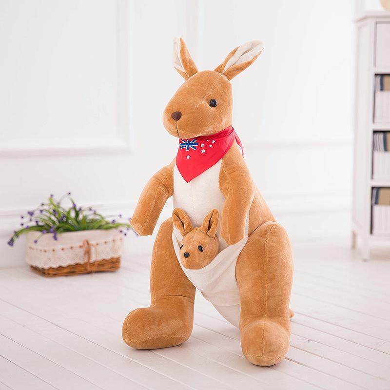 

30cm 40cm Cute Scarf Kangaroo Plush Toy Kids Toy Australian Animal Kangaroo with Baby Plush Toys Funny Gift For Children 30cm помаранчевий