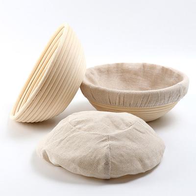 Cesto per la lievitazione in rattan Rotondo Banneton per la preparazione del pane a lievitazione naturale Include fodera Cesti naturali intrecciati a mano per la fermentazione per panettieri casalinghi Pane artigianale