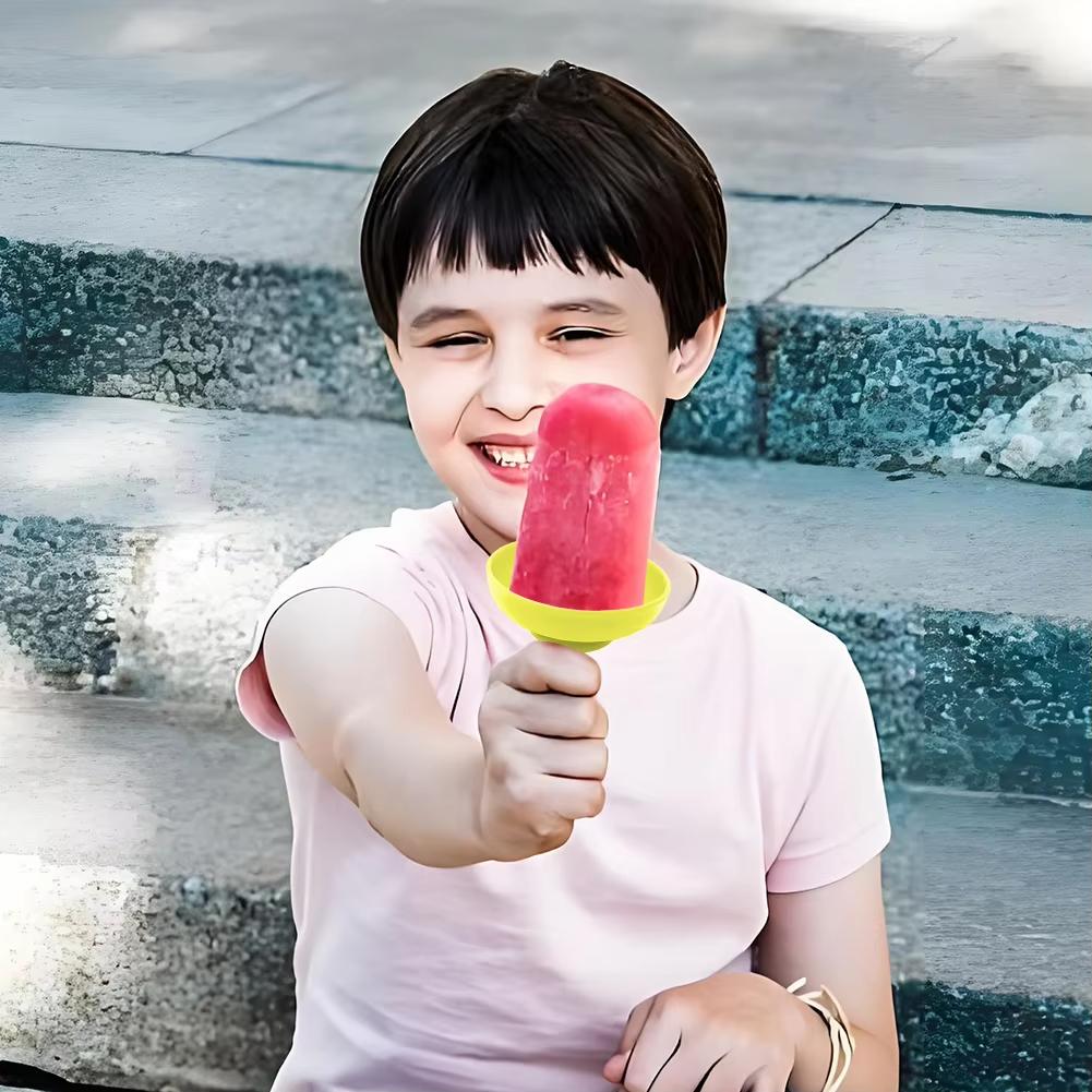 1/4Pcs Drip Free Popsicle Holder Color Silicone Portable Reusable Holder For Summer Originality Kids Ice Cream Party Treats Rack