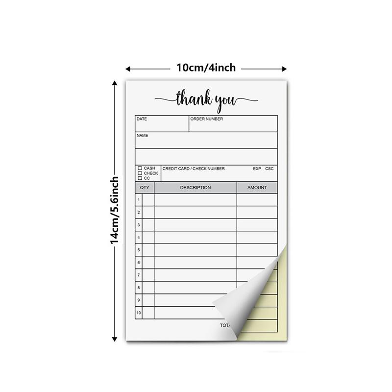 

1/2/3Pcs SMB Use Order Form 2-Part Carbonless Receipt Book Duplicate Sales Order Invoice Pad For Small Business