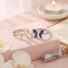 Exquisite Zircon Butterfly Ring Light Luxury Finger Jewelry Light Luxury Crystal Ring  Daily