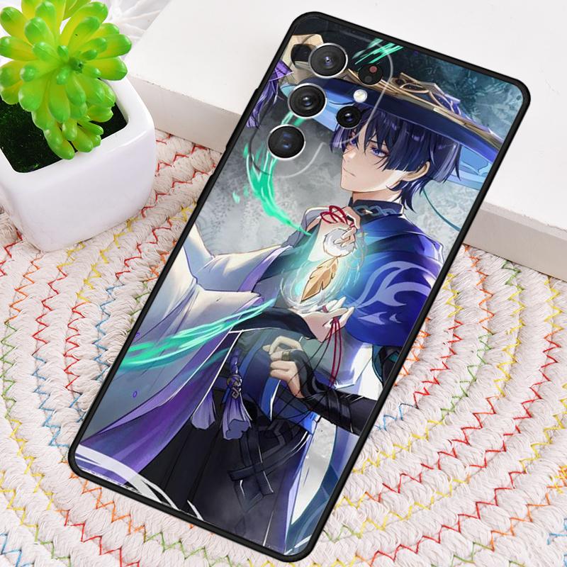 Genshin Impact Scaramouche soft Silicone Phone Case For Samsung Galaxy note 10 pro S26 S24 S23 S22 S21 Plus S25Ultra Capa Cover