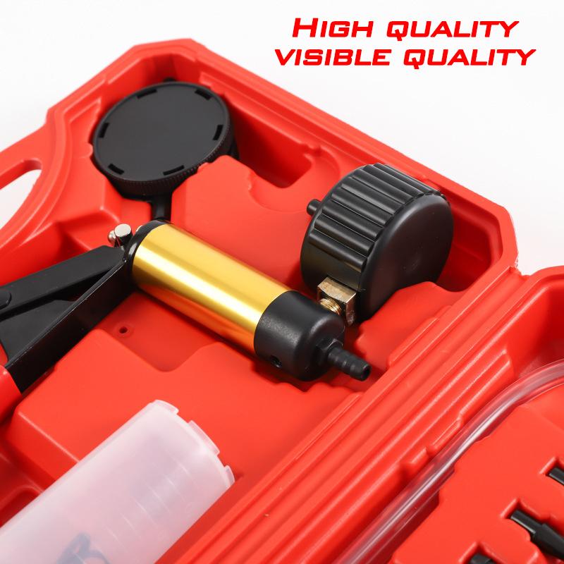 Hand Held Vacuum Pump Brake Bleeder Set Clutch Fluid Bleed Tester Tool Kit Oil Change Power Steering Fluid Bleeding Tool Kit