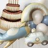 1pc-Matte Triple Layer Cake Aluminum Foil Balloon/Matte Airplane/Matte Rainbow/Matte Police Car/Matte Retro Balloon, Party