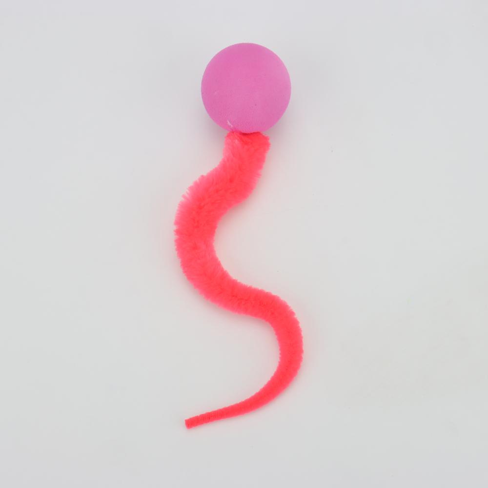 Plush Long Tail Ball Cat Toy Training Cat Interactive Ball Wood Ring Pet Toy