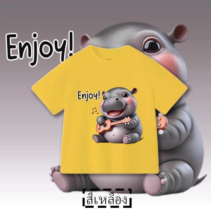 Футболка Moo Deng Tiny Baby Hippo Star Thailand Cute Pygmy Hippo Unisex для детей — фото 5