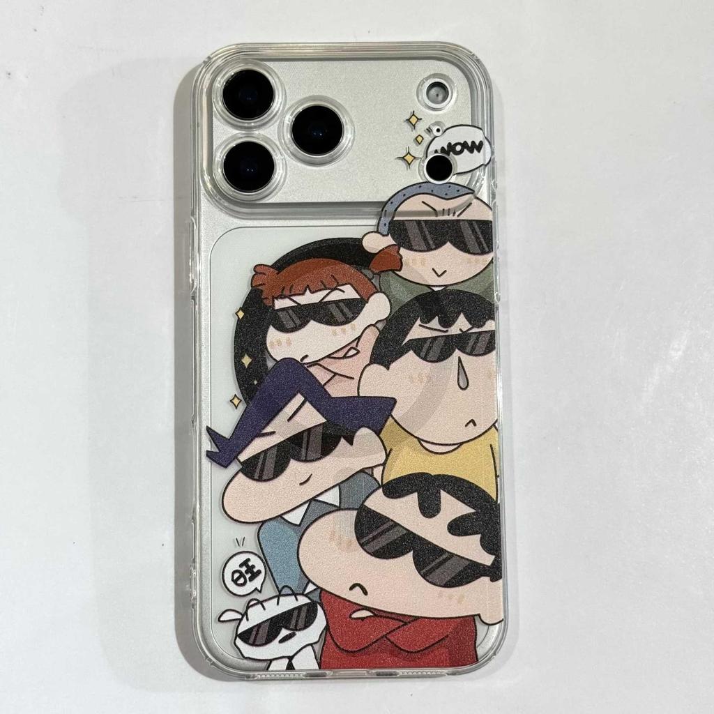 Shin-chan Cartoon iPhone 16/17 Pro Max Magnetic Clear Case