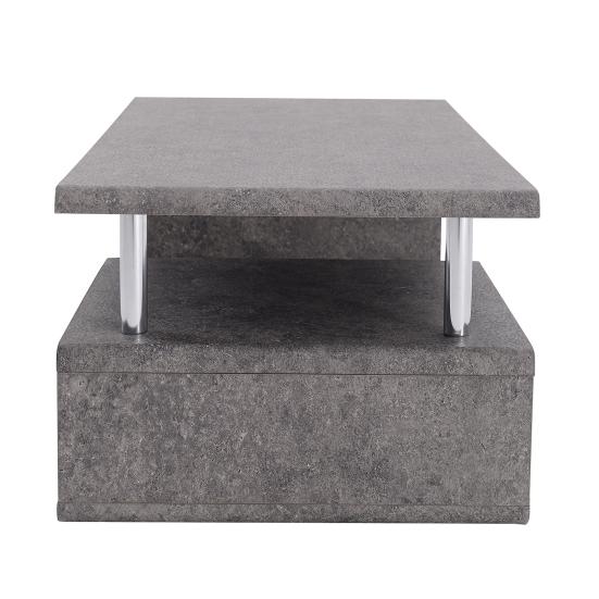 Modern Simple Coffee Table with Storage Layer Stable Structure Good Load Bearing Space Saving MDF Rectangle Living Room Table