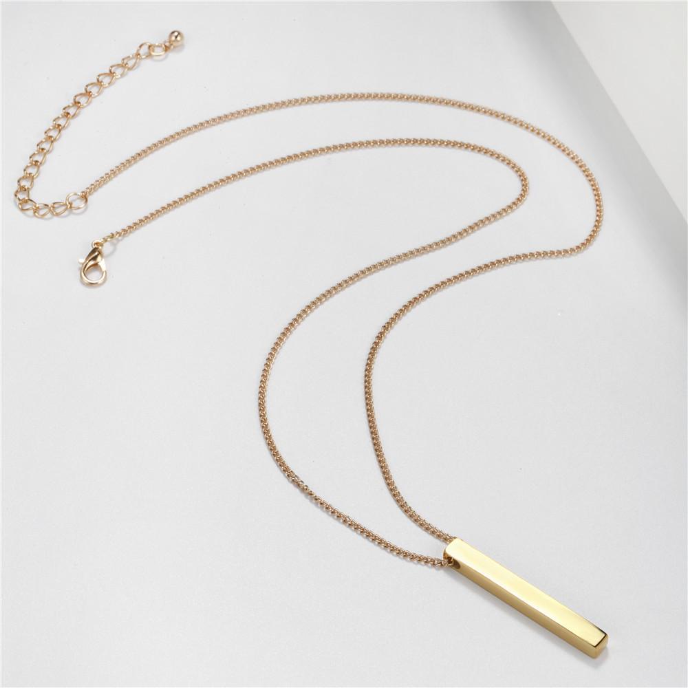Steel Cool Style Black Rectangle Necklace Sweater Chain Necklace for Men Jewelry Accessories