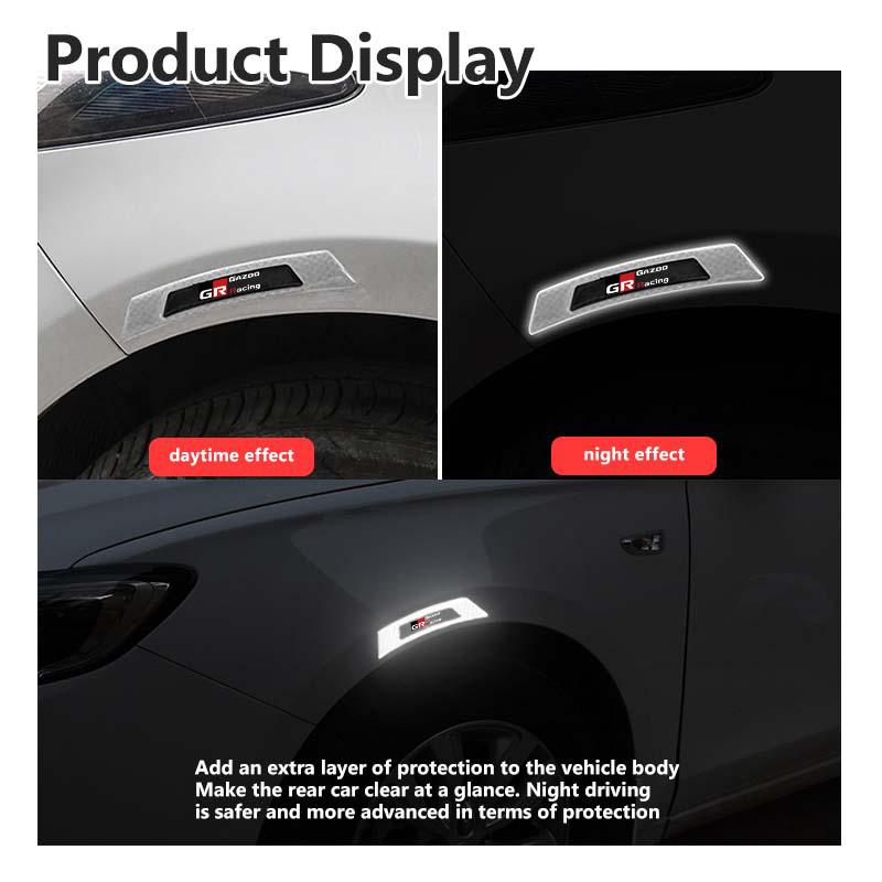 For Toyota Car Reflective Warning Sticker Wheel Eyebrows Sticker Wheel Reflector Strip Accessories Crown Yaris Corolla Prius