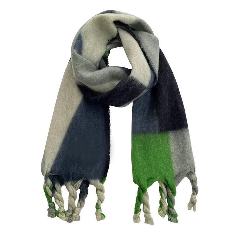 Winter new color matching scarf women's soft waxy shawl thickened warm long fashion versatile scarf